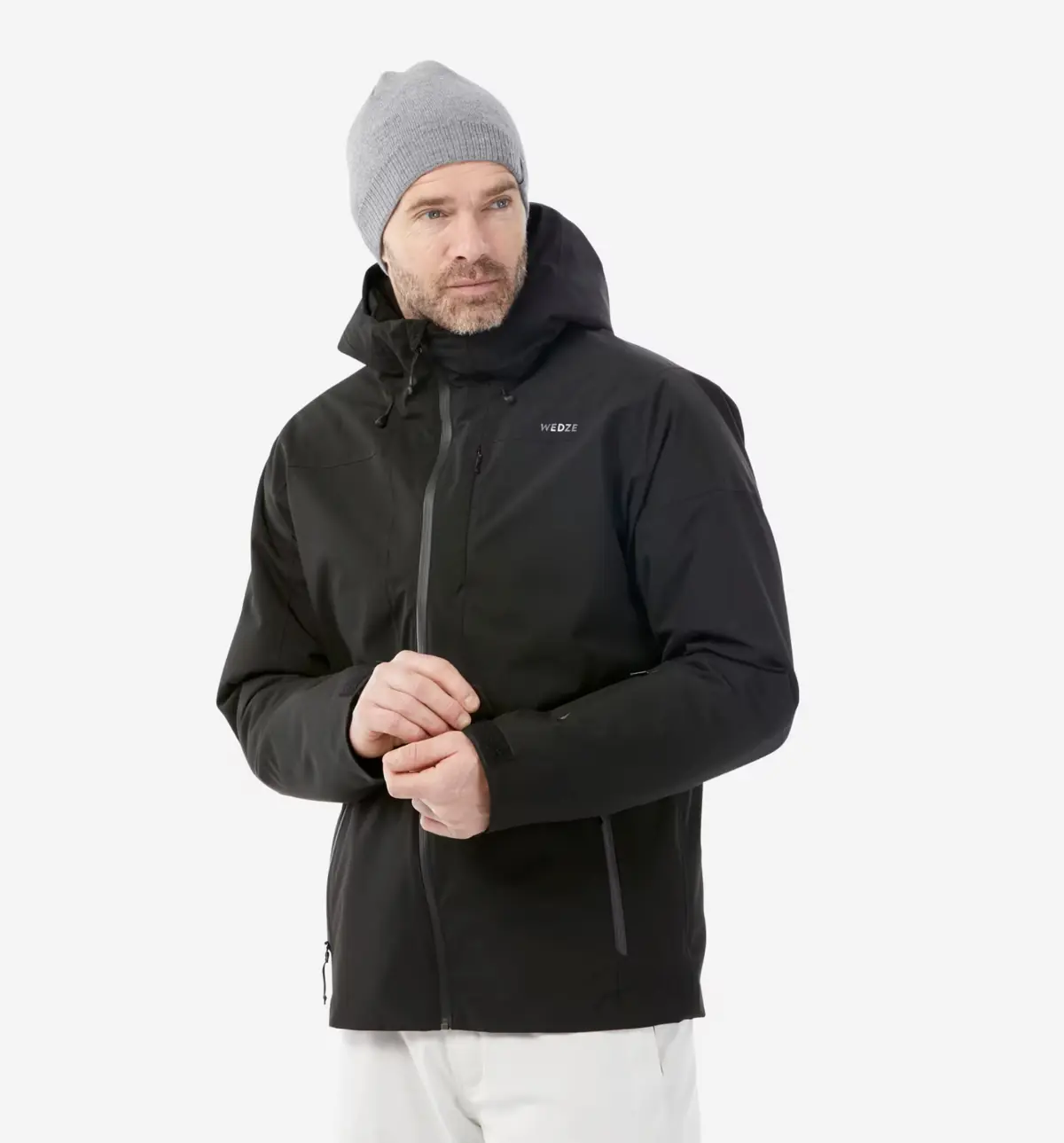 Chaqueta negra de nieve para hombre disponible en alquiler