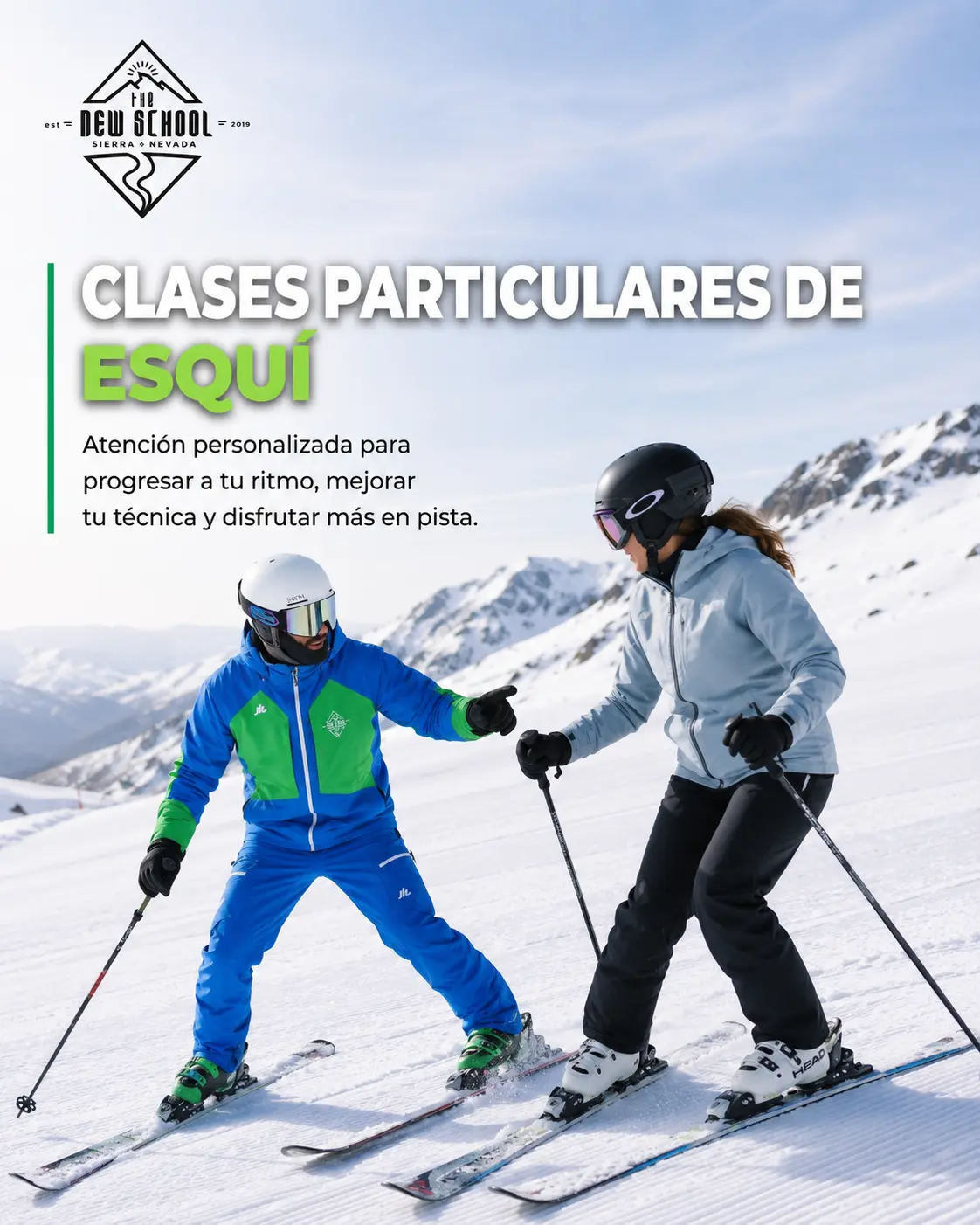 Clases particulares de esquí para adultos con The New School