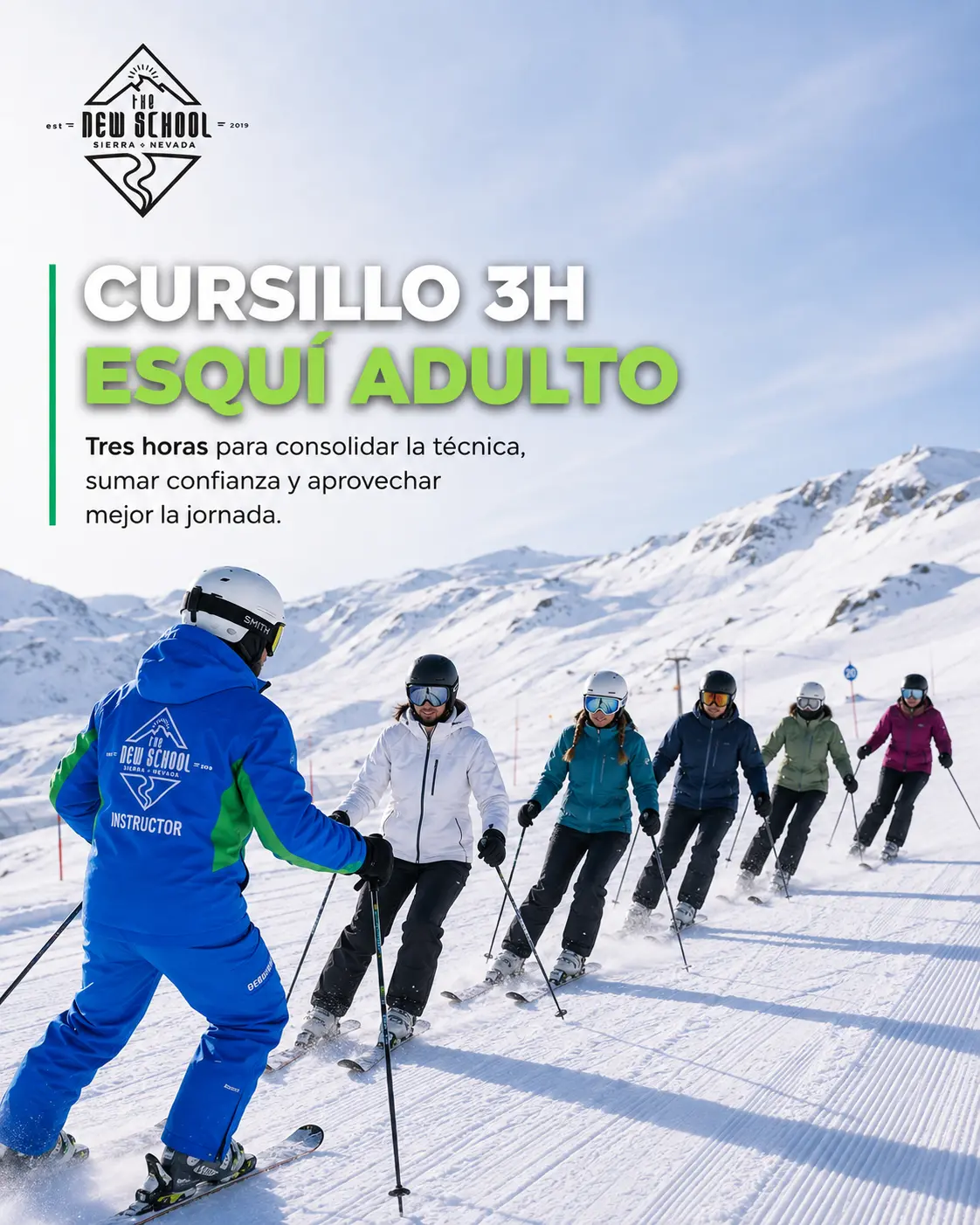 Curso de esquí para adultos en Sierra Nevada de 3 horas