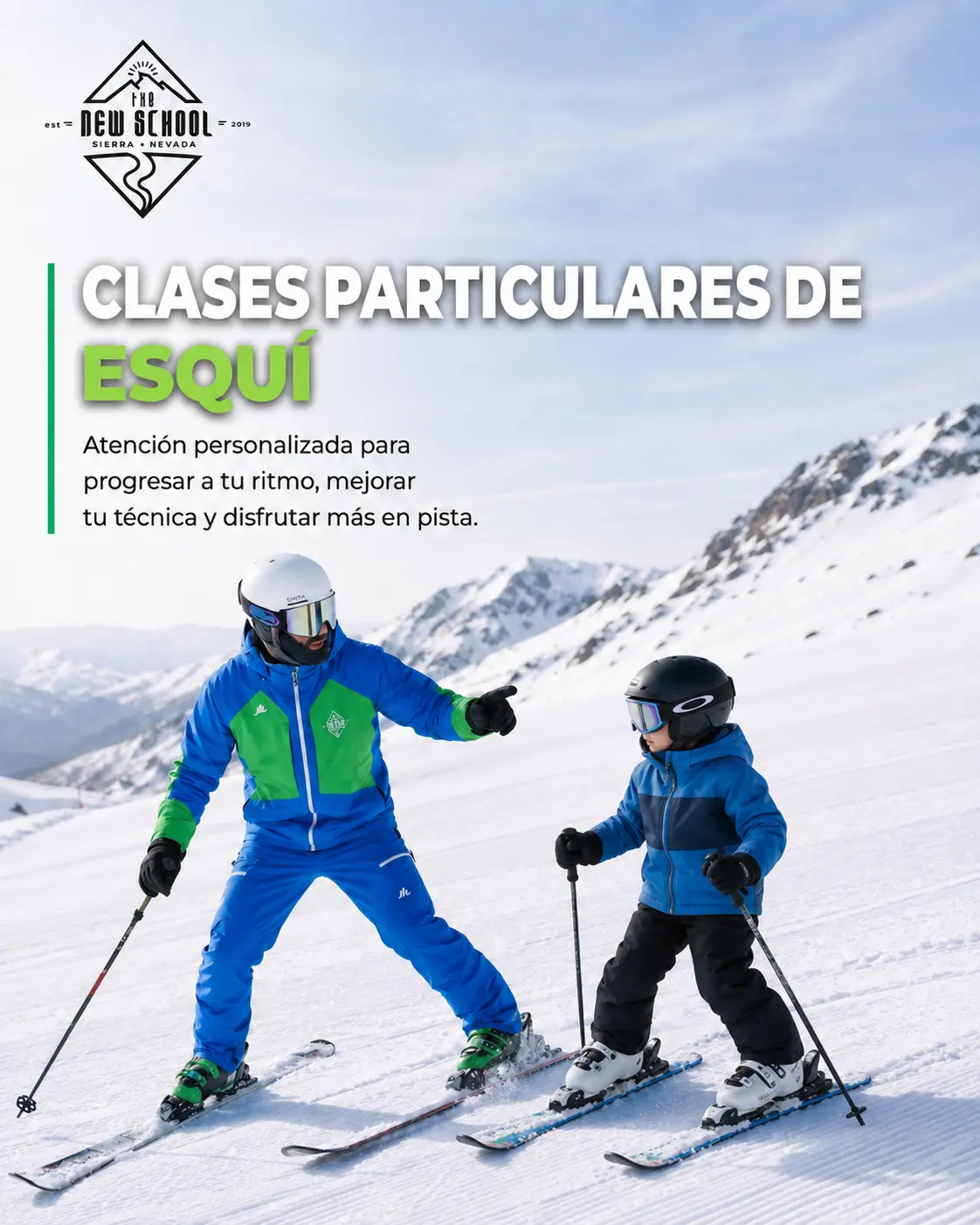 Ficha de clases particulares de esquí para niños en Sierra Nevada