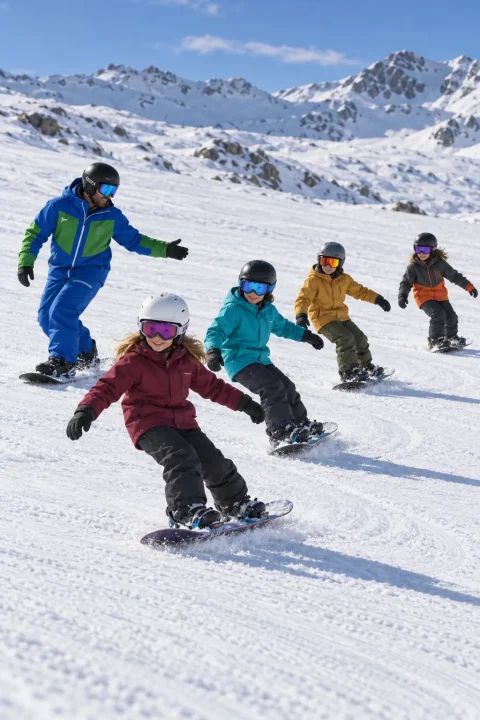 Cursillo de 3 horas · snowboard para adultos