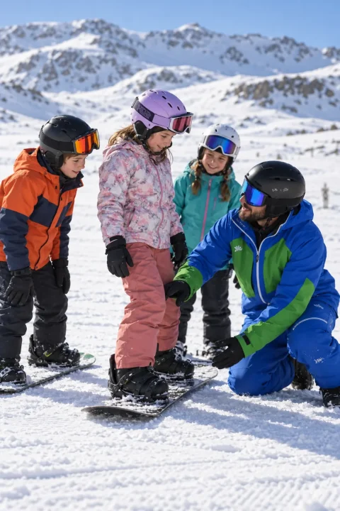 Su Primera Vez · snowboard para niños