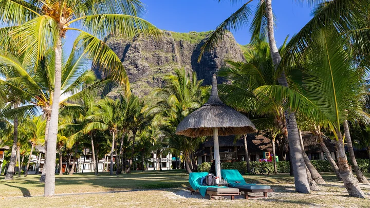 Le Morne Brabant desde la costa, Mauricio